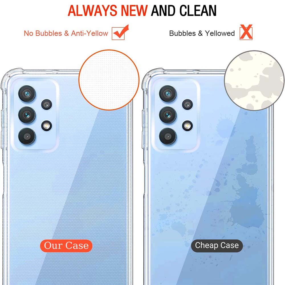 3 ks Průhledný kryt pro Samsung Galaxy A32 4G A72 5G A52s 5G A22 4G Silný Nárazuvzdorný Měkký Silikonový Kryt na Telefon pro Samsung A52 5G
