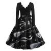 Women's Halloween Printed Maxi Dress for Costume Parties and Holiday Events