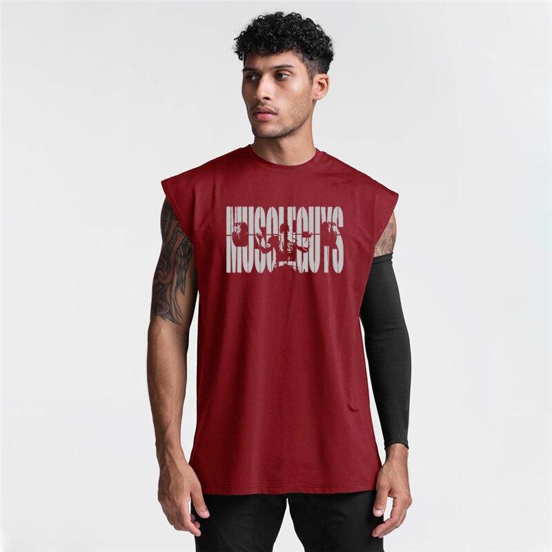 Do The Work Men's Summer Quickly-dry Fashion Casual Breathable Loose Fitness Bodybuilding Gym Sports Printed Undershirt