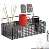Iron Multifunctional Toiletries Organiser No Drilling Adhesive Bathroom Shelf Bathroom Kitchen Wall Mount Storage Rack
