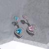 Navel Nails Titanium Steel Navel Nails Spice Girl Wind Navel Nails Peach Heart Women's Piercing Jewelry Belly Flash Diamond Navel Ring