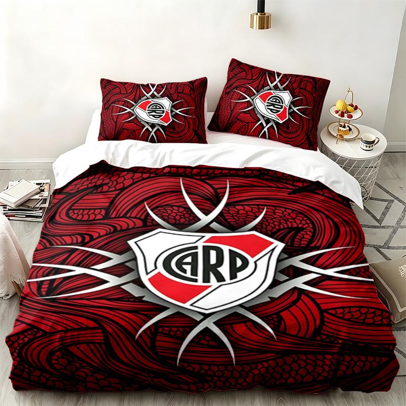 Atletico River Plate set da 3 pezzi Perfetto per l'uso in camera da letto Set di biancheria da letto confortevole include una copripiumino e due federe Ideale regalo di compleanno o di Natale