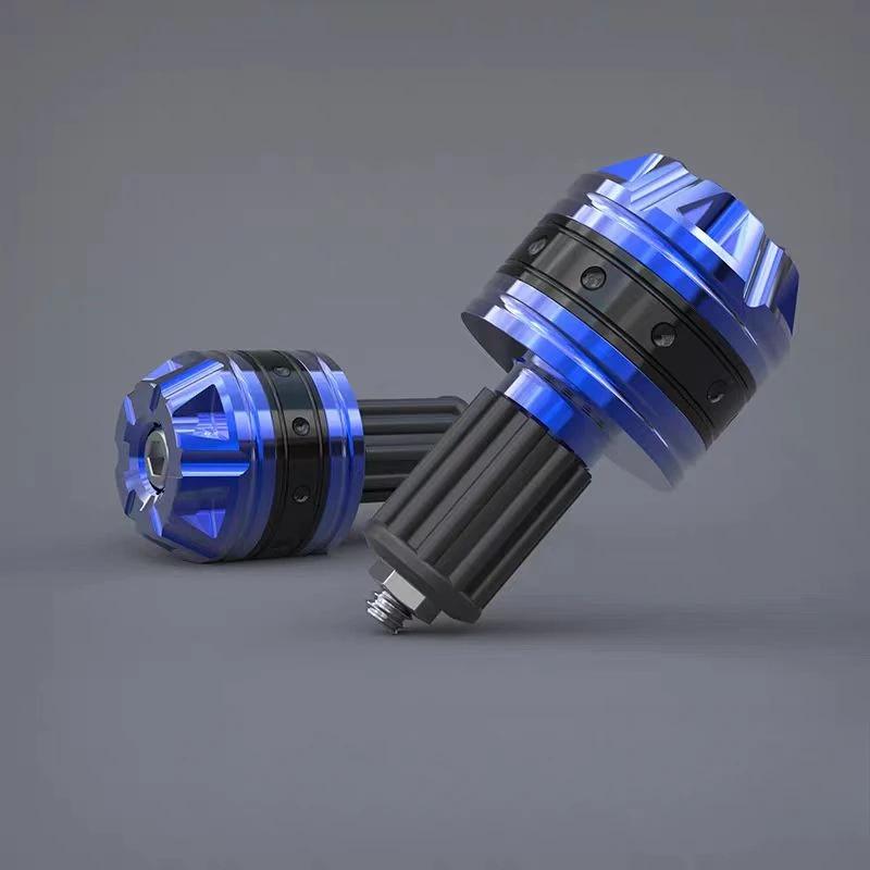 

2 шт., концы руля мотоцикла, ручки, металлический руль с ЧПУ, противовес, заглушка, слайдер, ручки для мотоцикла, аксессуары для мотоцикла синий