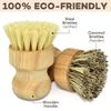 Bamboo Scrub Dish Brushes For Kitchen-Delicate Natural Washing Brush Clean Iron Pots Plates For Home Kitchen Clean