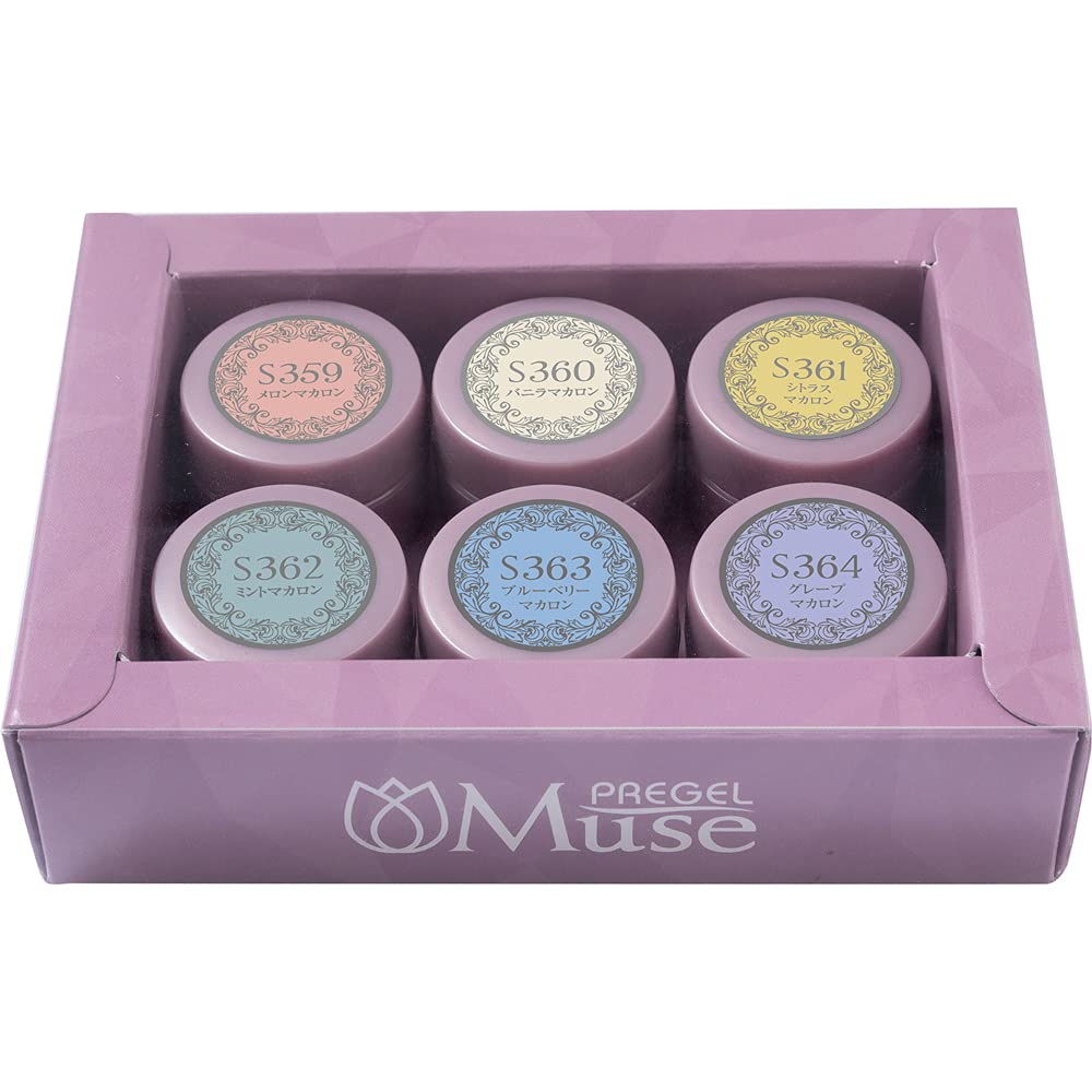 

PREANFA PREGEL Muse Sweet Macaron Series 6 Color Set Gel Nails 3g x 6 шт.