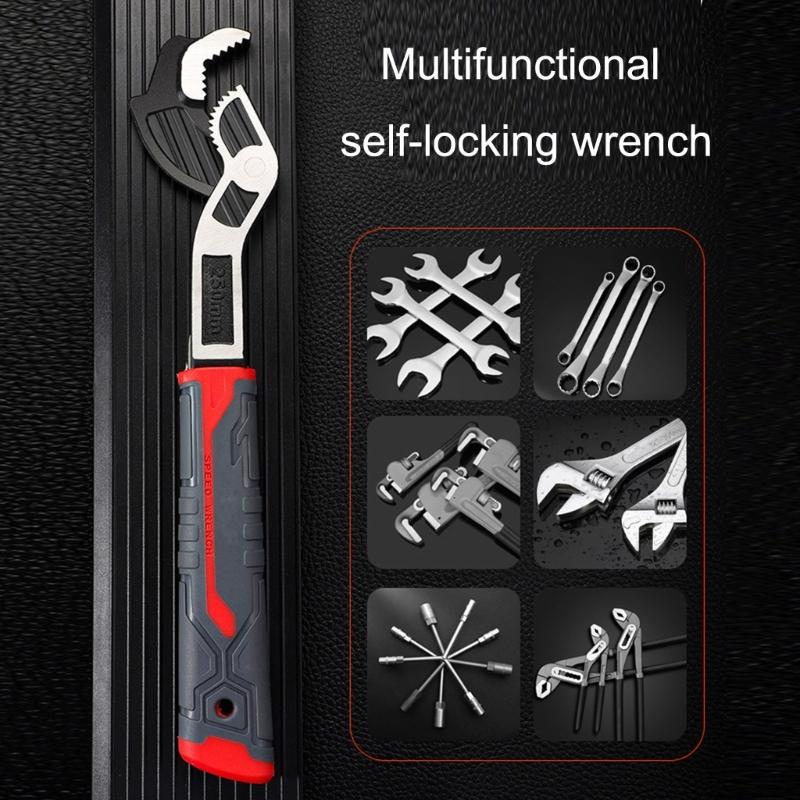 Auto Securing Industrial Wrench Premium Steel Construction Slip Resistant Grip For Workshop Applications Essential Tool