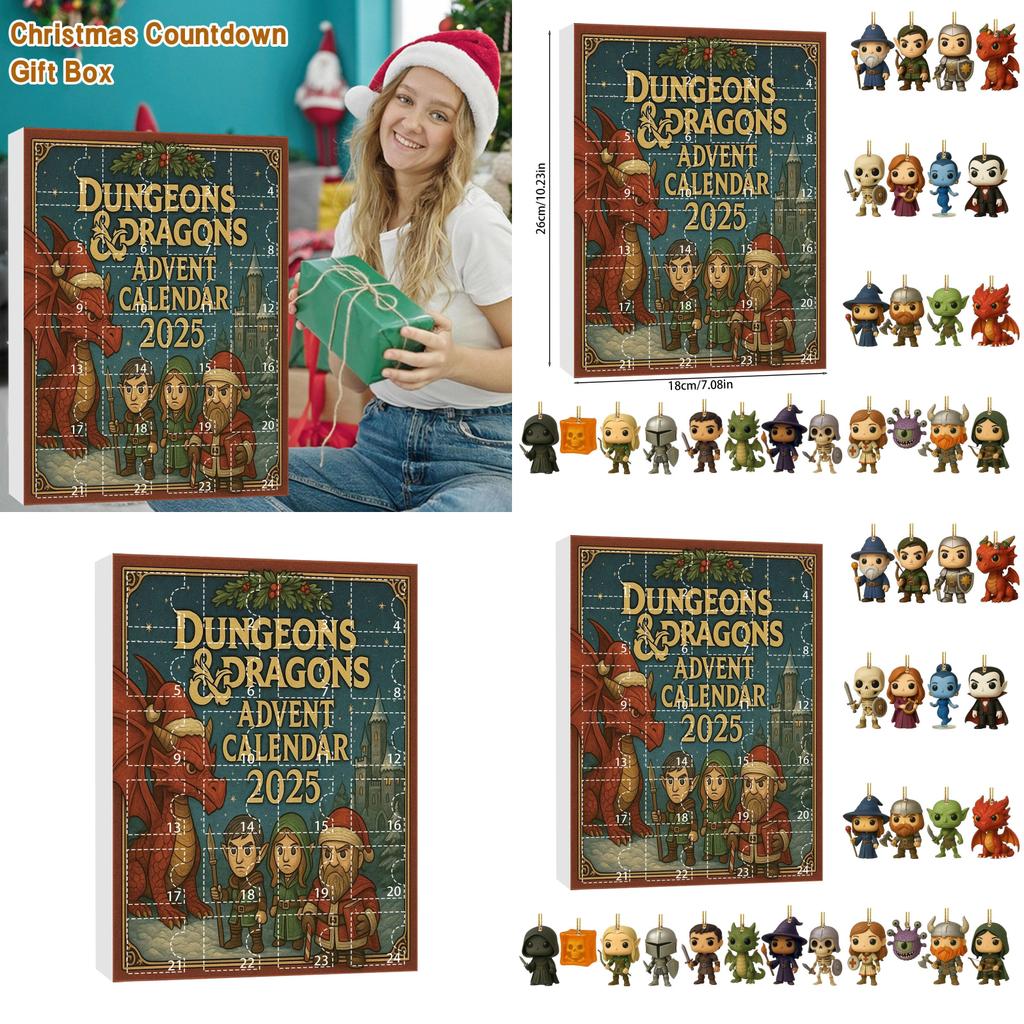 Dungeons Advent Calendar With Acrylic Decorations For Christmas Gift Exchange