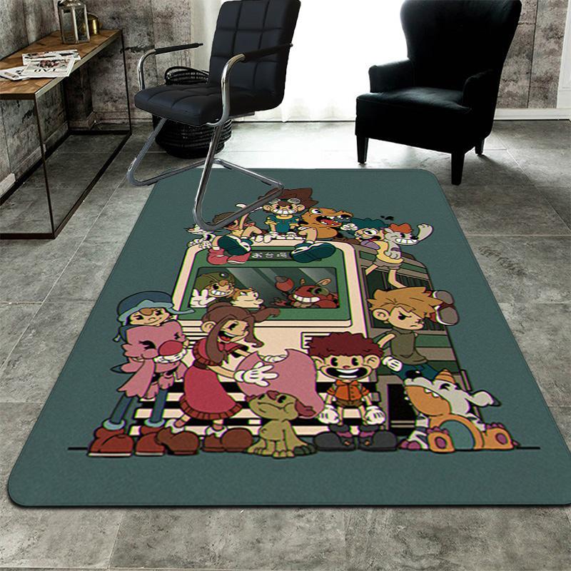 Digimon Adventure-inspired Rug Floor Mat for Living Room or Bedroom Soft and Comfortable Carpet a Gift for Birthday and Holiday.