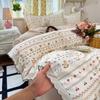 2026 Faux Cotton Washed Lace Bedding Set Floral Duvet Cover