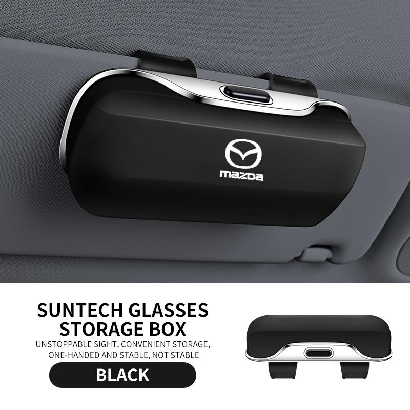 

For Mazda SKYACTIV Axela Atenza CX30 CX5 CX8 CX9 MX5 RX8 Car Visor Sunglasses car Glasses Case Glasses Holder Glasses Clip Box чёрный