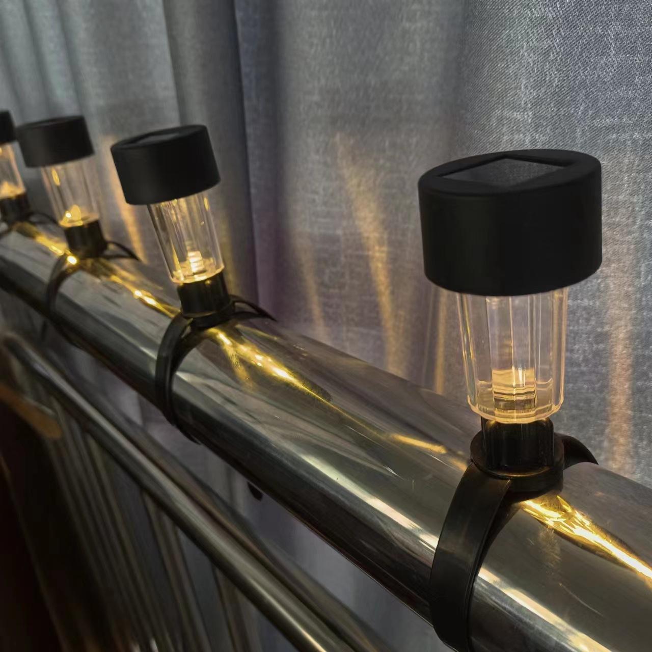 

6Pcs Solar Garden Lights Garden Yard Fence Railing Tie Lamps Balcony Waterproof Decorative Lights,Warm Light A
