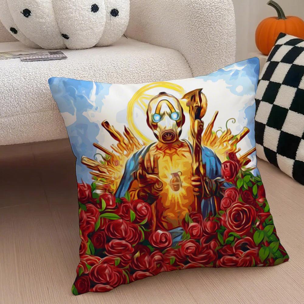 Chaotic and Irreverent BBorderlands Game Cushion Cover Throw Pillow Cover Hidden Button Durable Polyester Chair Cushion