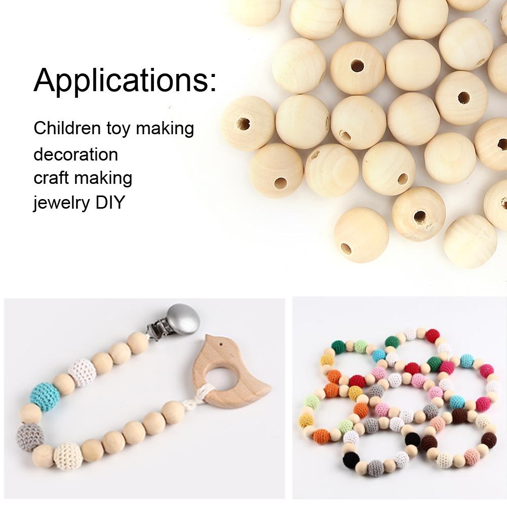 Round Bds Wooden Log Color Craft Bds for Jewelry Children Toys Making