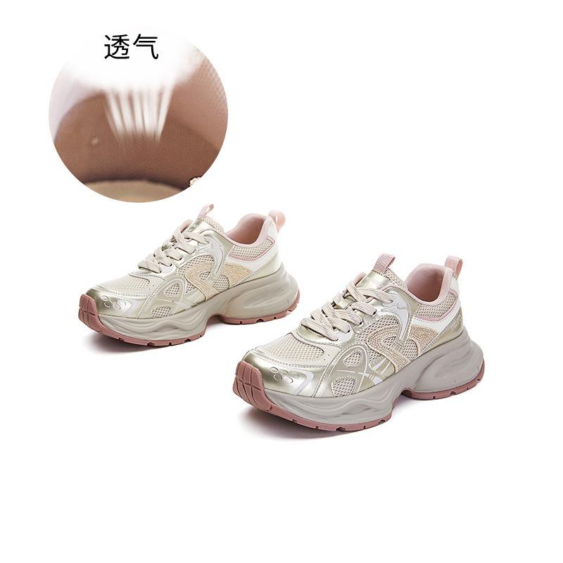 

Suction film sole dad shoes women s spring new platform shoes rhinestone breathable sports shoes casual versatile running shoes 40 розовый