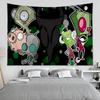 VIKAMA Alien Invaders Wandteppich Jill und Alien Tarot Wandkunst Kult Cartoon Hippie Dekor Perfekt für Spielzimmer und Studentenwohnheime