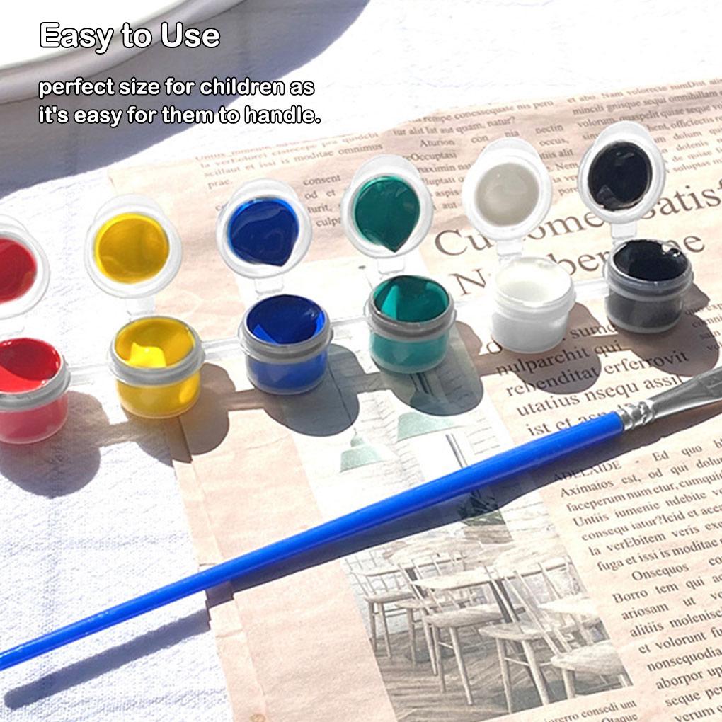 Colors Acrylic Set Paintbrushes 2ml Washable Fluorescent Coloring Tools Children Kids Drawing DIY Accessories Parts