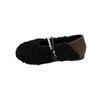 Flat-bottomed Mary Jane lamb wool shoes, children wear new Doudou shoes in autumn and winter