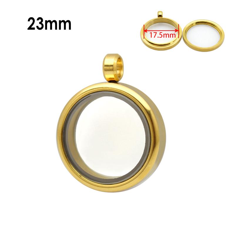 12pcs 15/20/23/25/27/30/33/35/40/45mm Stainless Steel Screw Living Memory Glass Locket Floating Charms Locket Pendant Jewelry