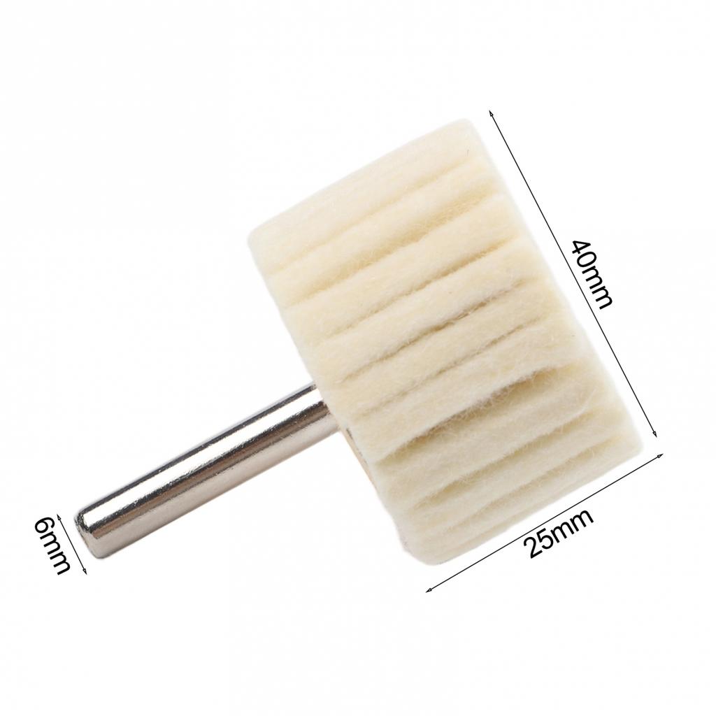 Efficient Polishing Tool 6mm Shank Polishing Head Wool Polishing Wheel