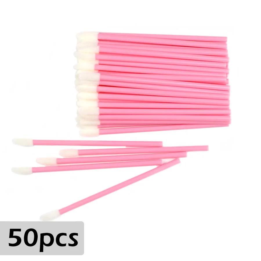 CNKESS  Wholesale  50pcs Disposable Cosmetic Lip Brush Lipstick Lip Glossy Wands Pen Cleaner Applicator Makeup Brushes Tools