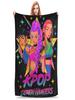 Kpop Dämonenjäger Pop Art Weiche Plüsch Überwurfdecke für Jungen Mädchen Gemusterte Tagesdecke Flanell Bettdecke Heimdekor