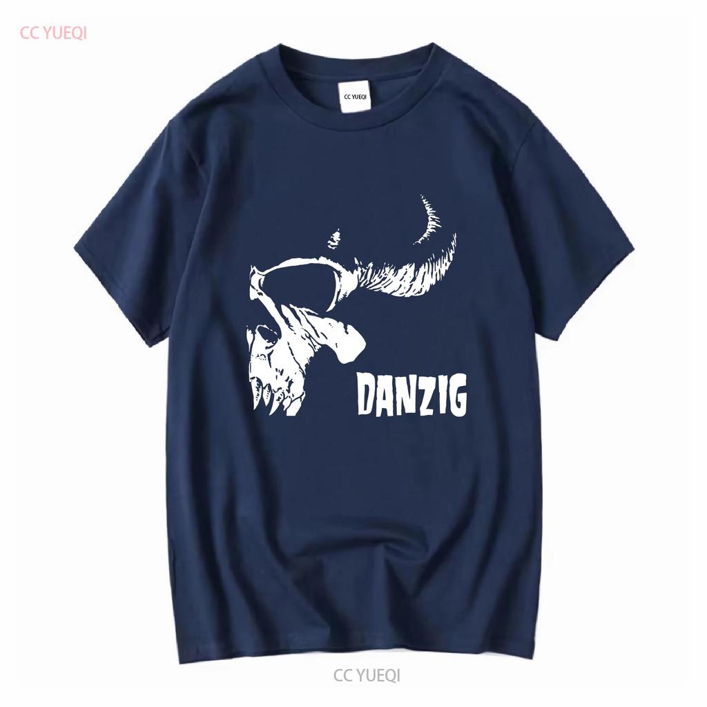 DANZIG Totenkopf T-Shirt Hardrock Blues Rock Metal Punk 80er Crust Lang- oder Kurzarm Vintage Gewaschenes Oberteil für den Alltag