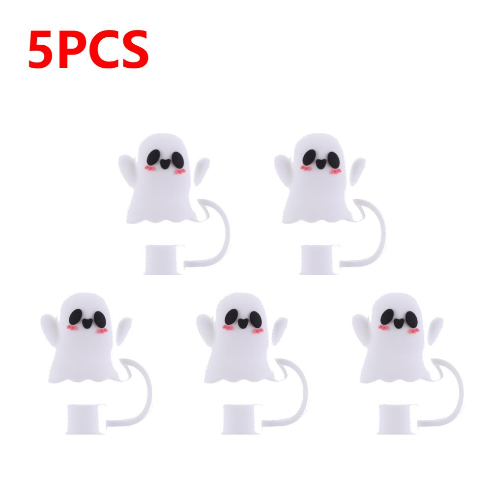 

5/10 шт. Силиконовая соломенная шляпа на Хэллоуин для Стэнли, 30 и 40 унций, силиконовая соломенная крышка, милые аксессуары для карнавальной вечеринки, силиконовая соломенная шапка белый