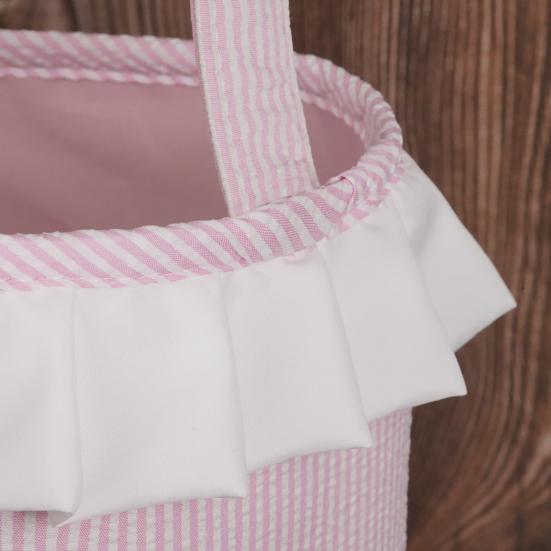 Ostern Aufbewahrungstasche Niedlicher Hasen-Eimer mit langen Ohren und Schwanz Handlich Weicher Stoff Süßigkeitenhalter für Feiertagspartys Picknicks Geschenkdekoration