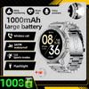1000mAh Large Capacity Battery Smartwatch Men Outdoor Flashlight Bluetooth Call 3ATM Waterproof Sport Fitness Watches New