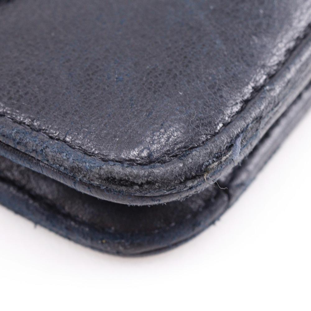 Chanel COCO Mark Purse Vintage Black Lambskin Women Used