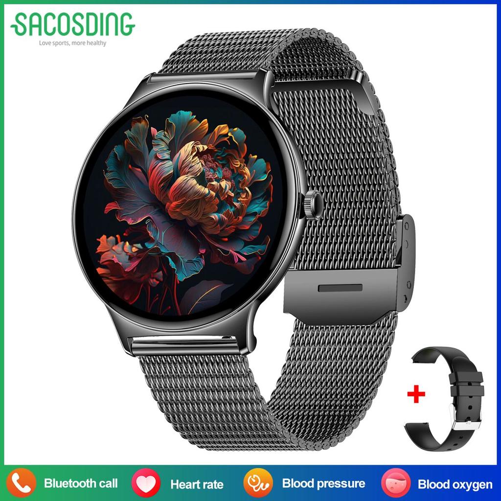 SACOSDING Ultra-Thin Fashion Women Smart Watch 1.43 Inch AMOLED HD Screen Sports Bracelet Clock Always Show Time Bluetooth Call Smartwatch