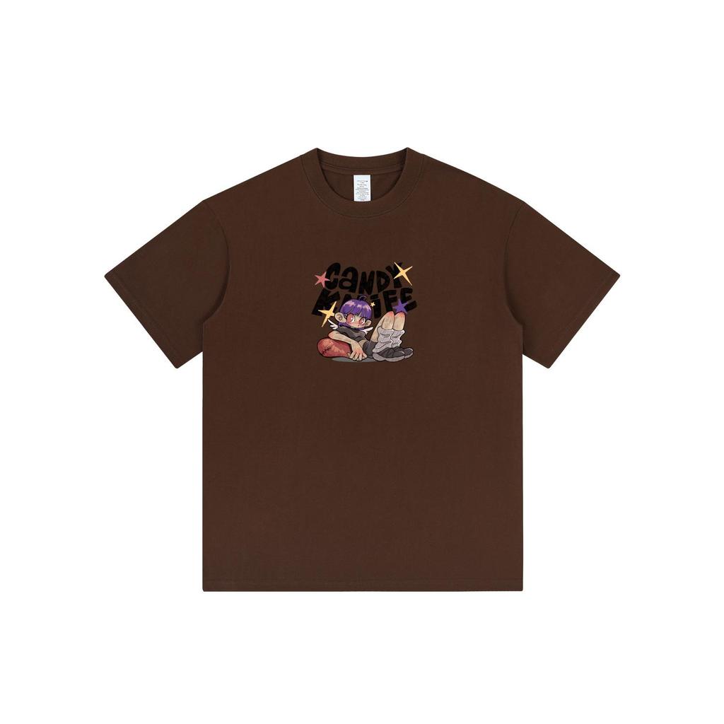 Trendy Cartoon Letter Print Japanese Streetwear T-shirt - New Versatile Short Sleeve