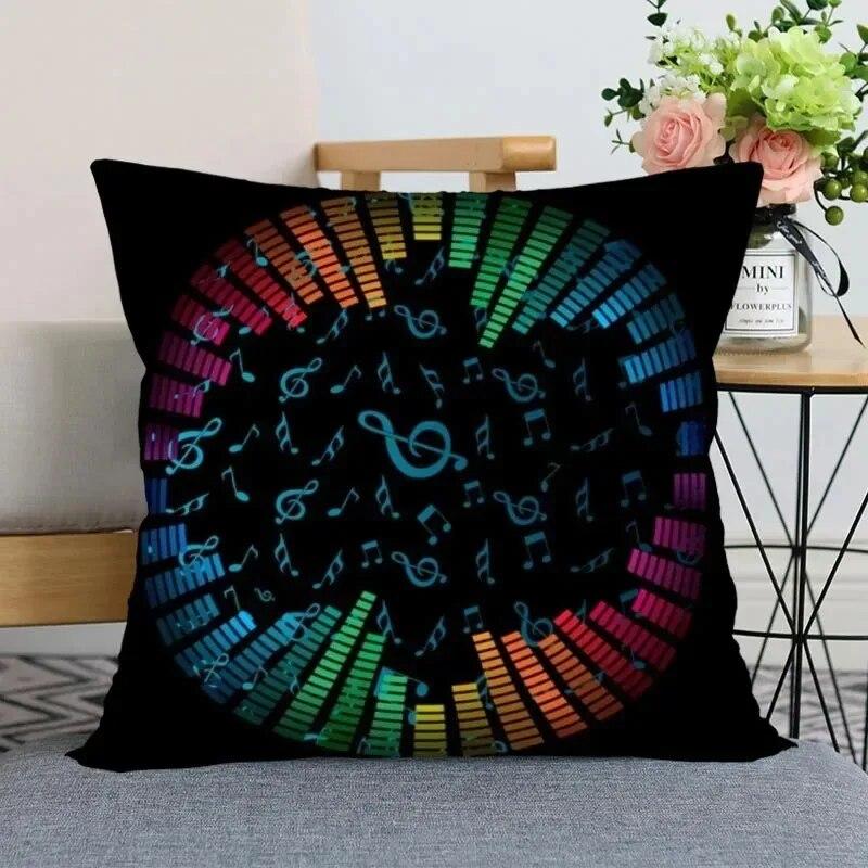 Music Theme Series Pillowcases, Living Room Sofa Chair Cushion Covers, Bedroom Home Decoration Gifts