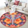 Elephant Pattern Round rug,Carpet Rug for Living Room Bedroom Sofa Playroom Decor,Non-slip Floor Mat,Holiday Gifts and Birthday Gifts
