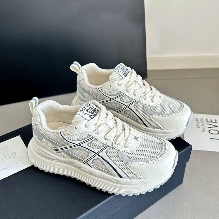 Mesh Daddy Shoes Women's 2025 Summer and Autumn Thick-soled Height-increasing Casual Little White Shoes Lightweight and Breathable Student Sneakers