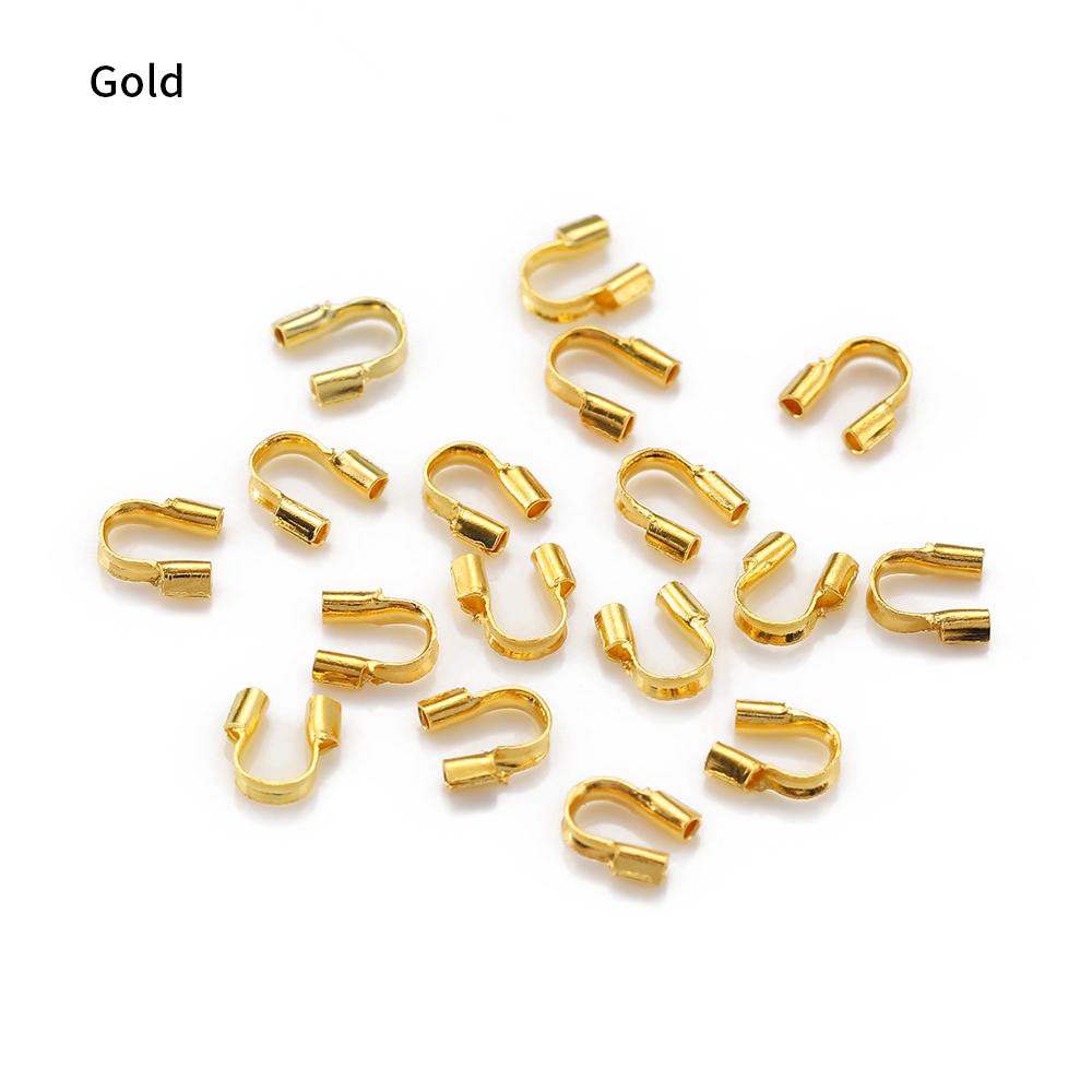 200pcs Metal U Shape Wire Protector Connector 4.5x4mm Guard Guardian Clasps Connectors for Jewelry Making Craft Components