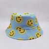 European and American Spring and Summer New Smiley Face Printed Bucket Hat Women's Sunshade Basin Hat Fashion Double-sided Sun Hat