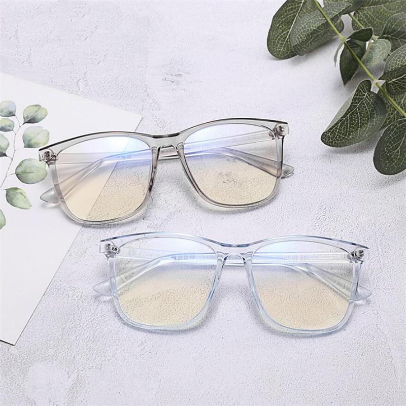 Anti-blue Light Unisex Prescription Eyeglasses Ultralight TR90 Photochromic Square Nearsighted Glasses 0 To -6 0