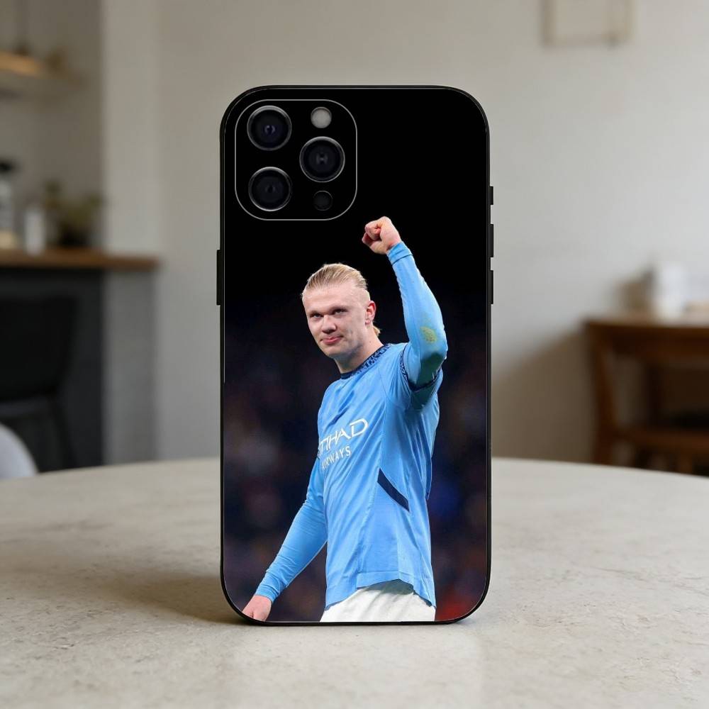 Football Star E-Erling H-Haaland Phone Case Silicone Black Soft For IPhone 17,16,15,14,13,12,11,SE,Plus Pro Max