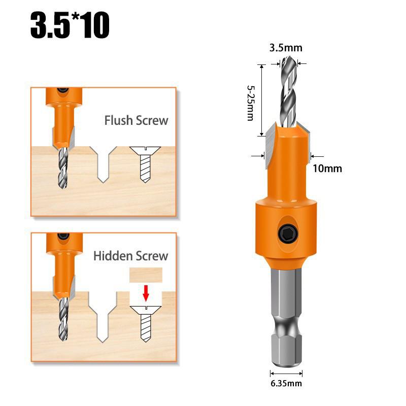 1Set Carbon Steel Woodworking Countersink Router Bit Screw Extractor Remon Demolition For Wood Milling Cutter