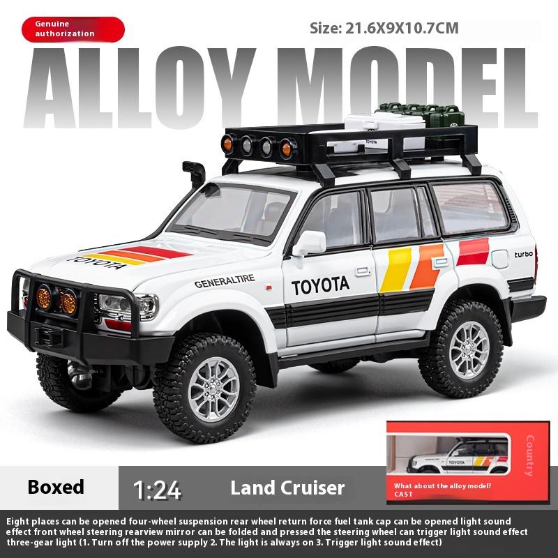 1:24 Scale LC80 Off-road Vehicle Alloy Car Model Diecast Toy Ornament Gift Souvenir Collectible Exquisite Desktop Ornaments Christmas Gifts