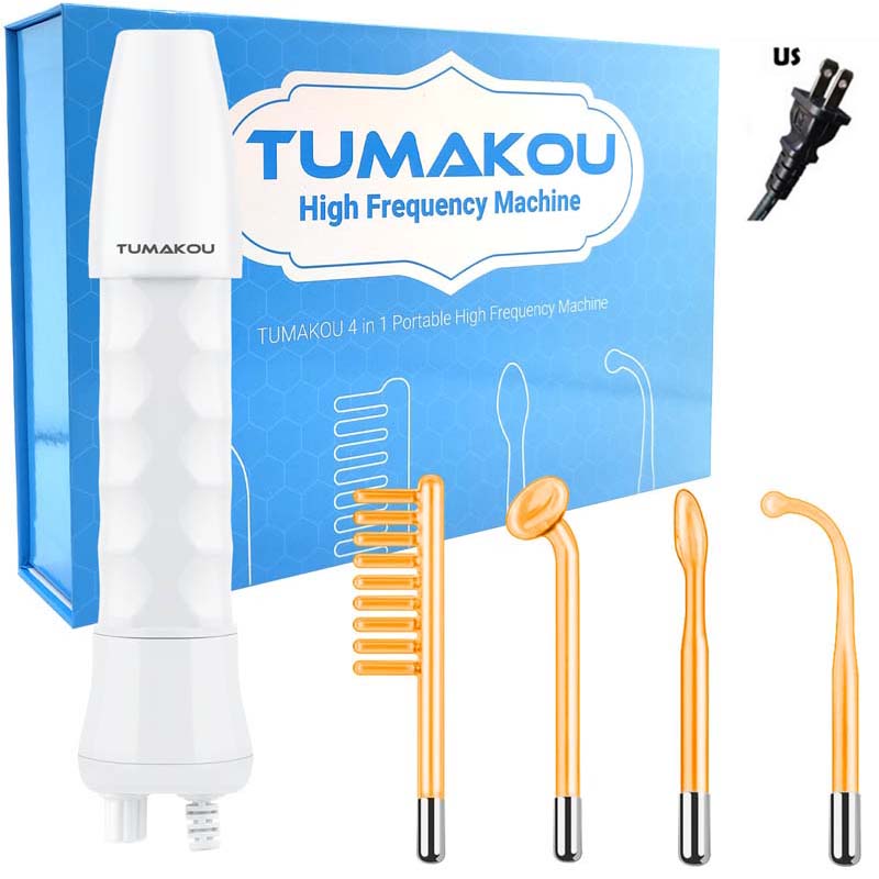 4 In 1 Handheld Electric For Face Skin Beauty Tools Portable High Frequency Facial Therapy Wand Acne Treatment Machine Neon Wand