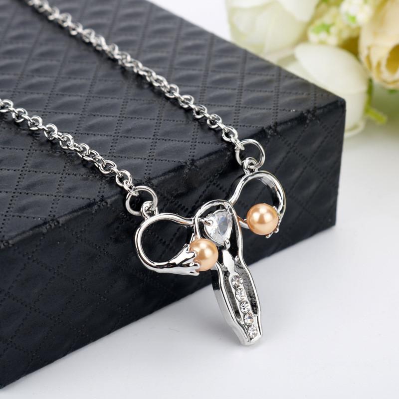 

Uterine Modeling Stylish Necklace With Alloy Pendant And Chain For Travel