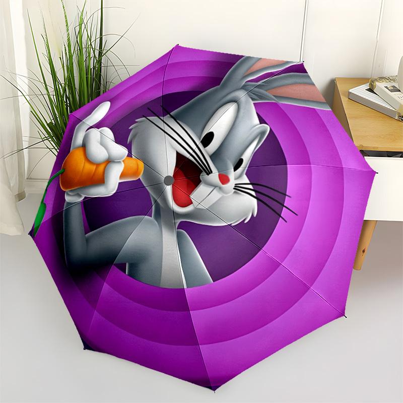 

1pc Bugs Bunny Umbrella - Automatic Open Compact Travel Umbrella with 47-Rib Durable Frame yy251021090