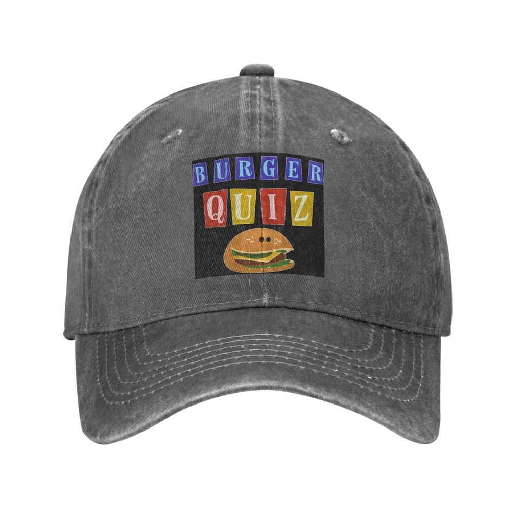 Burger Quizz New Logo Baseball Caps Denim Fabric Hats Adjustable Casquette Sports Baseball Cowboy Hat for Unisex