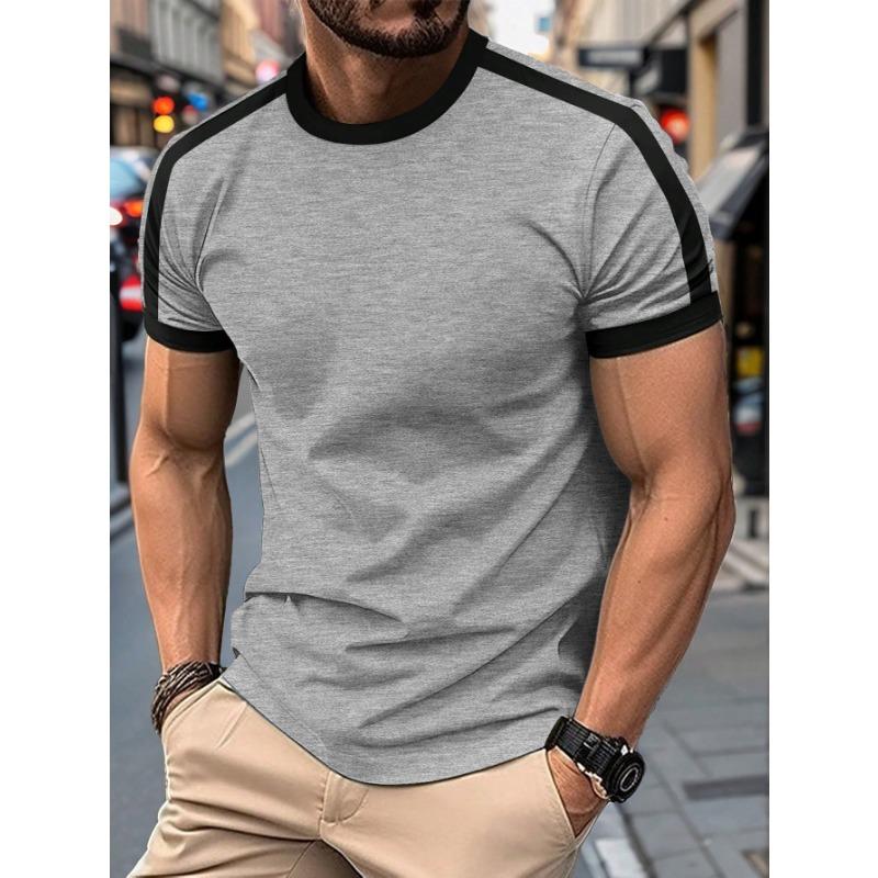 2025 Summer New T-shirt For Men Short Sleeve O-neck Tees Casual Sports Fitness Social Color Vintage Streetwear Oversized Tops