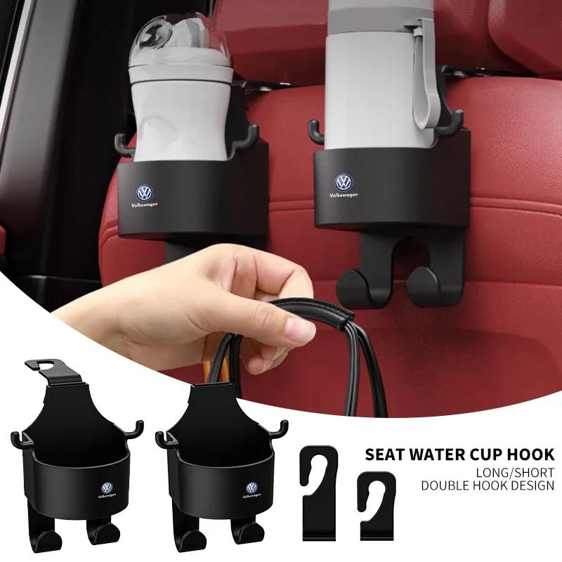 Car Seat Headrest Hook Hanger Storage Organizer Universal with Cup Holder For Volkswagen Tharu Polo T5 GTI Tiguan Passat R-Line