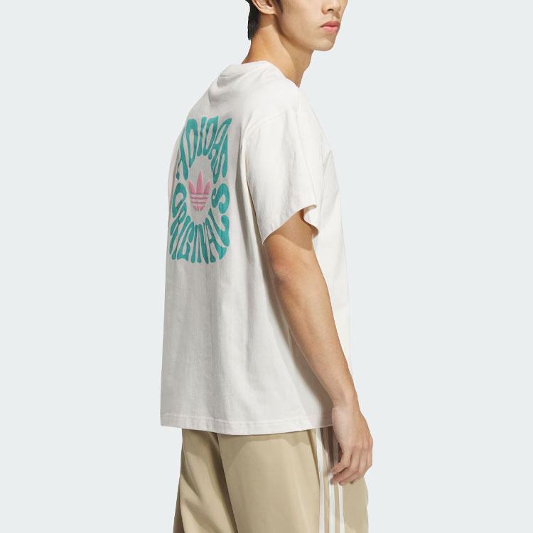 Adidas Originals SS24 V-Day Letter Print Sports Loose Short Sleeve Tee Unisex Tops Pink White JE3469
