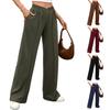 Women's Fall Winter Solid Color Elastic Waist Loose Straight Casual Trousers For Leisure Leisure Trade