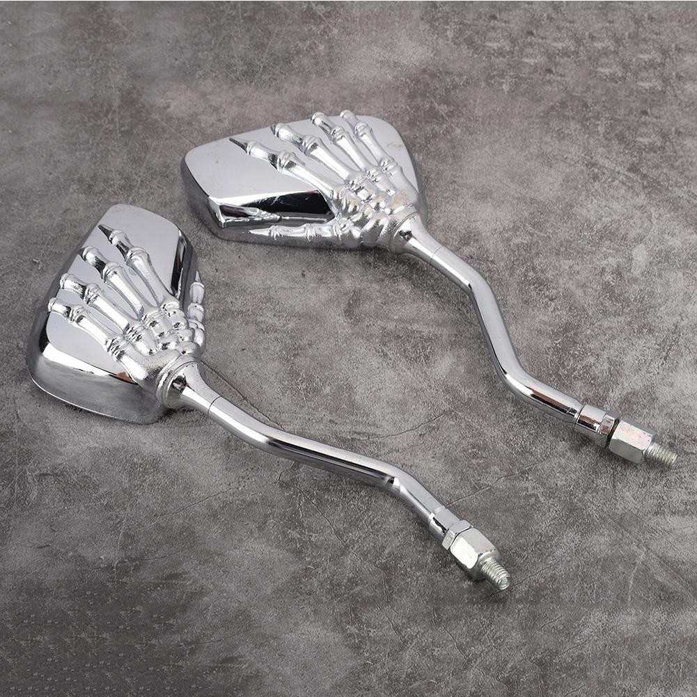 2 ks Motocyklové zpětné zrcátko Ruka kostlivce Dráp Motor Motorový motocykl Boční zpětná zrcátka Elektroplátovaná barva